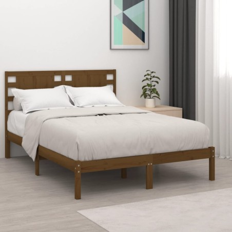 vidaXL Massivholzbett Honigbraun Kiefer 140x190 cm