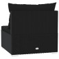 vidaXL Garten-Mittelsofa mit Kissen Schwarz Poly Rattan vidaXL Garten-Mittelsofa mit Kissen Schwarz Poly Rattan