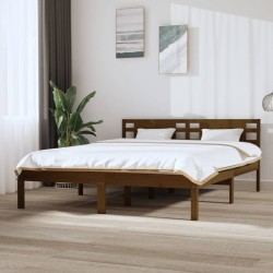 vidaXL Massivholzbett Honigbraun 150x200 cm