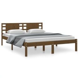 vidaXL Massivholzbett Honigbraun 150x200 cm