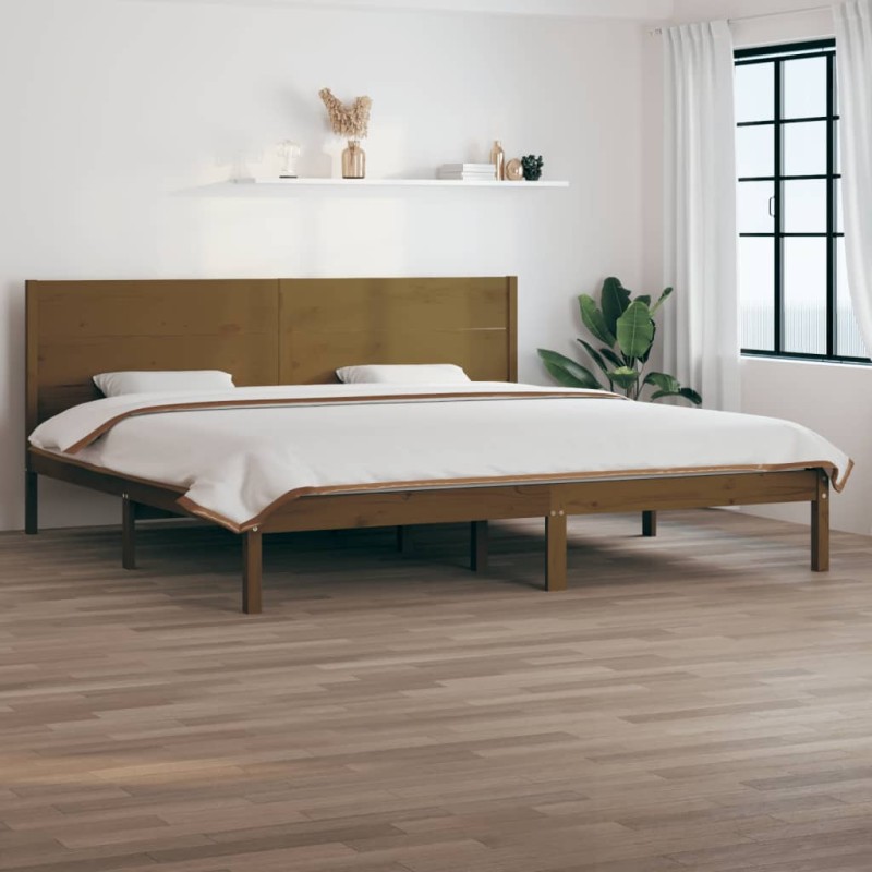 vidaXL Massivholzbett Honigbraun Kiefer 200x200 cm vidaXL Massivholzbett Honigbraun Kiefer 200x200 cm