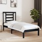 vidaXL Massivholzbett Schwarz 75x190 cm vidaXL Massivholzbett Schwarz 75x190 cm