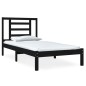 vidaXL Massivholzbett Schwarz 75x190 cm vidaXL Massivholzbett Schwarz 75x190 cm