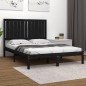 vidaXL Massivholzbett Schwarz Kiefer 120x200 cm vidaXL Massivholzbett Schwarz Kiefer 120x200 cm
