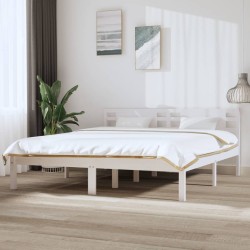 vidaXL Massivholzbett Weiß 180x200 cm
