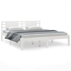 vidaXL Massivholzbett Weiß 180x200 cm