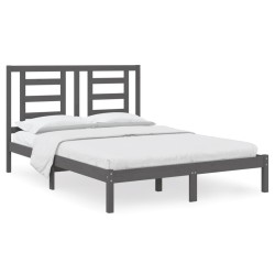 vidaXL Massivholzbett Grau Kiefer 140x190 cm