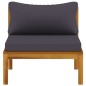 vidaXL Modulares Mittelsofa mit Dunkelgrauen Kissen Massivholz Akazie vidaXL Modulares Mittelsofa mit Dunkelgrauen Kissen Massivholz Akazie