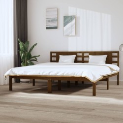 vidaXL Massivholzbett Honigbraun Kiefer 200x200 cm