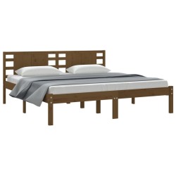 vidaXL Massivholzbett Honigbraun Kiefer 200x200 cm