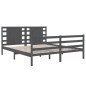 vidaXL Massivholzbett Grau Kiefer 140x190 cm vidaXL Massivholzbett Grau Kiefer 140x190 cm