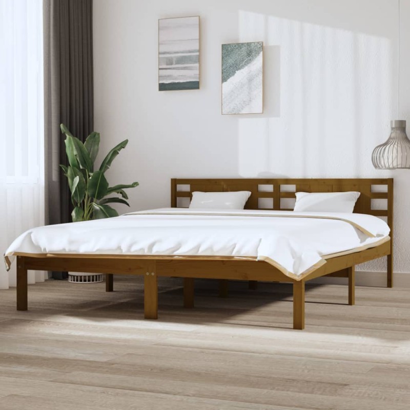 vidaXL Massivholzbett Honigbraun 180x200 cm vidaXL Massivholzbett Honigbraun 180x200 cm