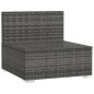 Garten-Mittelsofa mit Kissen Grau Poly Rattan Garten-Mittelsofa mit Kissen Grau Poly Rattan