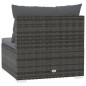 Garten-Mittelsofa mit Kissen Grau Poly Rattan Garten-Mittelsofa mit Kissen Grau Poly Rattan