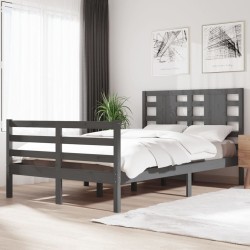 vidaXL Massivholzbett Grau Kiefer 120x200 cm