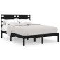 vidaXL Massivholzbett Schwarz 150x200 cm vidaXL Massivholzbett Schwarz 150x200 cm