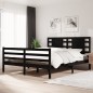 vidaXL Massivholzbett Schwarz Kiefer 150x200 cm vidaXL Massivholzbett Schwarz Kiefer 150x200 cm