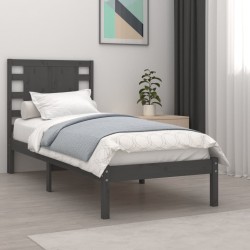 vidaXL Massivholzbett Grau 90x190 cm