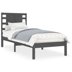 vidaXL Massivholzbett Grau 90x190 cm