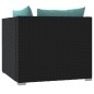 2-Sitzer-Sofa mit Kissen Schwarz Poly Rattan 2-Sitzer-Sofa mit Kissen Schwarz Poly Rattan