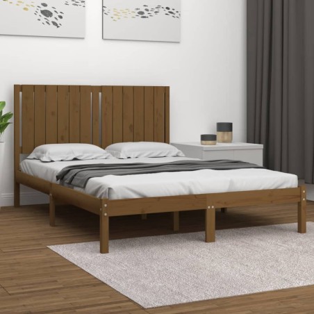 vidaXL Massivholzbett Honigbraun Kiefer 140x190 cm