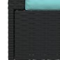 2-Sitzer-Sofa mit Kissen Schwarz Poly Rattan 2-Sitzer-Sofa mit Kissen Schwarz Poly Rattan