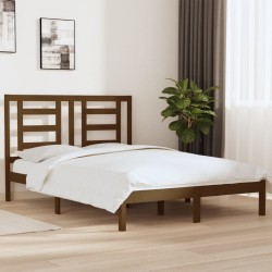 vidaXL Massivholzbett Honigbraun Kiefer 135x190 cm