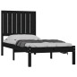vidaXL Massivholzbett Schwarz 75x190 cm vidaXL Massivholzbett Schwarz 75x190 cm