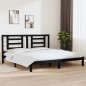 vidaXL Massivholzbett Schwarz Kiefer 200x200 cm