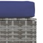 vidaXL Gartenhocker mit Kissen Grau 70x70x30 cm Poly Rattan vidaXL Gartenhocker mit Kissen Grau 70x70x30 cm Poly Rattan