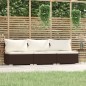 3-Sitzer-Sofa mit Kissen Braun Poly Rattan 3-Sitzer-Sofa mit Kissen Braun Poly Rattan