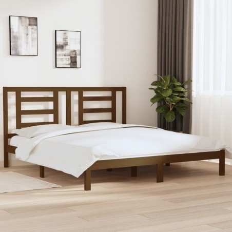 vidaXL Massivholzbett Honigbraun 180x200 cm