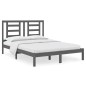 vidaXL Massivholzbett Grau Kiefer 135x190 cm vidaXL Massivholzbett Grau Kiefer 135x190 cm