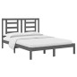 vidaXL Massivholzbett Grau Kiefer 135x190 cm vidaXL Massivholzbett Grau Kiefer 135x190 cm