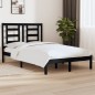 vidaXL Massivholzbett Schwarz 120x190 cm vidaXL Massivholzbett Schwarz 120x190 cm