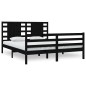 vidaXL Massivholzbett Schwarz Kiefer 200x200 cm vidaXL Massivholzbett Schwarz Kiefer 200x200 cm