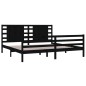 vidaXL Massivholzbett Schwarz Kiefer 200x200 cm vidaXL Massivholzbett Schwarz Kiefer 200x200 cm