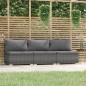 vidaXL 3-Sitzer-Sofa mit Kissen Grau Poly Rattan vidaXL 3-Sitzer-Sofa mit Kissen Grau Poly Rattan