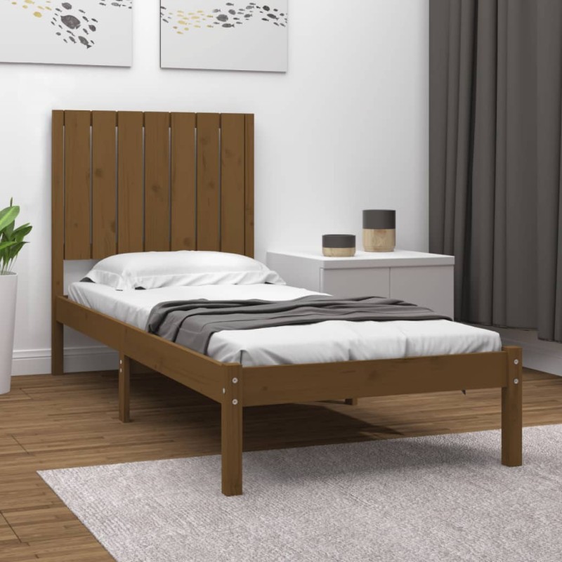 vidaXL Massivholzbett Honigbraun 75x190 cm vidaXL Massivholzbett Honigbraun 75x190 cm