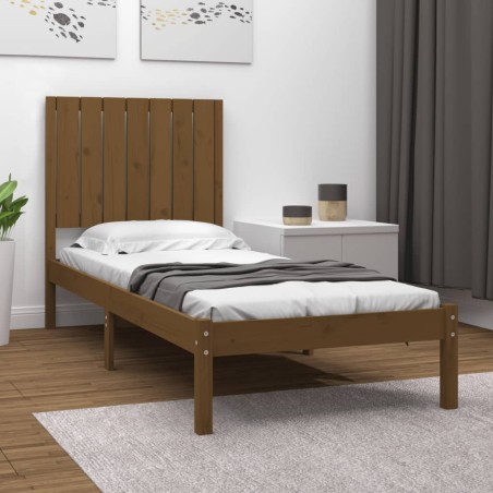 vidaXL Massivholzbett Honigbraun 75x190 cm