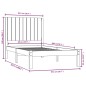 vidaXL Massivholzbett Schwarz Kiefer 90x200 cm vidaXL Massivholzbett Schwarz Kiefer 90x200 cm
