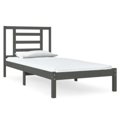 vidaXL Massivholzbett Grau Kiefer 90x190 cm