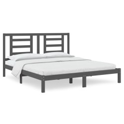 vidaXL Massivholzbett Grau 180x200 cm