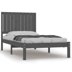 vidaXL Massivholzbett Grau Kiefer 90x190 cm