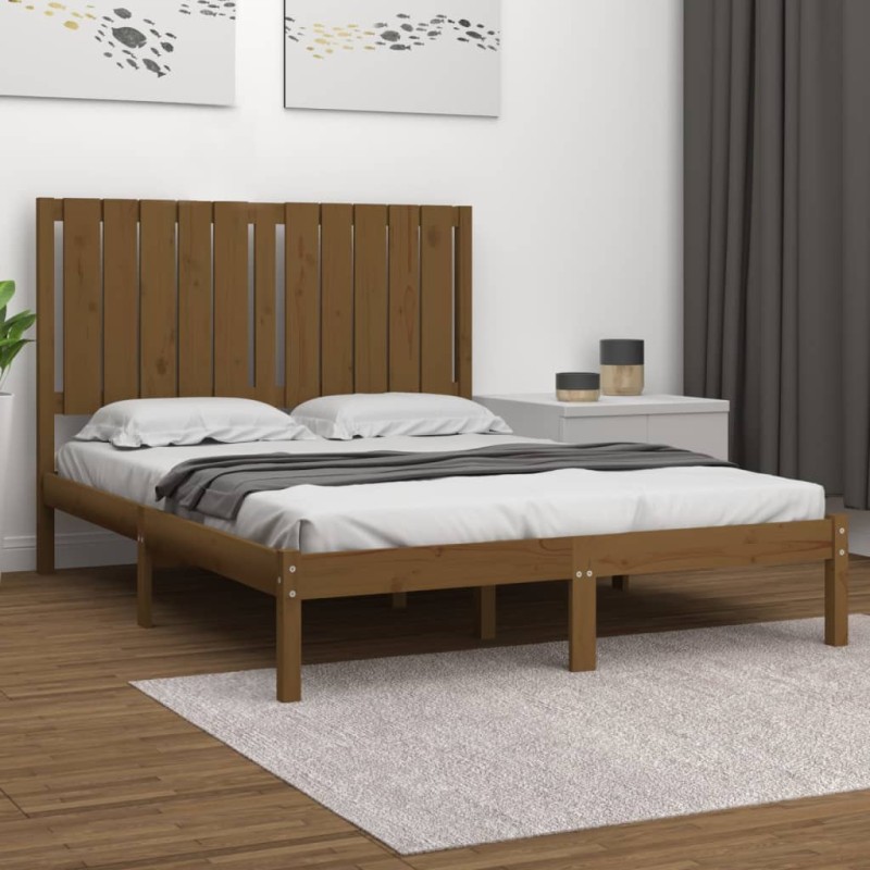 vidaXL Massivholzbett Honigbraun 120x190 cm vidaXL Massivholzbett Honigbraun 120x190 cm