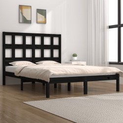 vidaXL Massivholzbett Schwarz Kiefer 150x200 cm