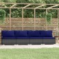 vidaXL 4-Sitzer-Sofa mit Kissen Grau Poly Rattan vidaXL 4-Sitzer-Sofa mit Kissen Grau Poly Rattan