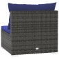 vidaXL 4-Sitzer-Sofa mit Kissen Grau Poly Rattan vidaXL 4-Sitzer-Sofa mit Kissen Grau Poly Rattan