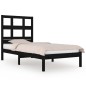 vidaXL Massivholzbett Schwarz 75x190 cm vidaXL Massivholzbett Schwarz 75x190 cm