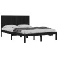 vidaXL Massivholzbett Schwarz 180x200 cm vidaXL Massivholzbett Schwarz 180x200 cm